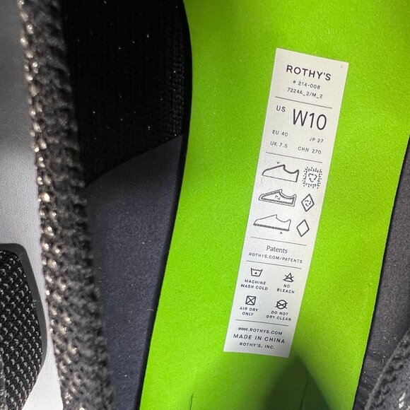 Rothys High Point Black Star Studded Woven Black Silver metallic Slip On 10 - Picture 3 of 15